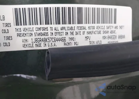 2007 Jeep Grand Cherokee Laredo from USA, damaged, VIN 1J8GR48K57C644466